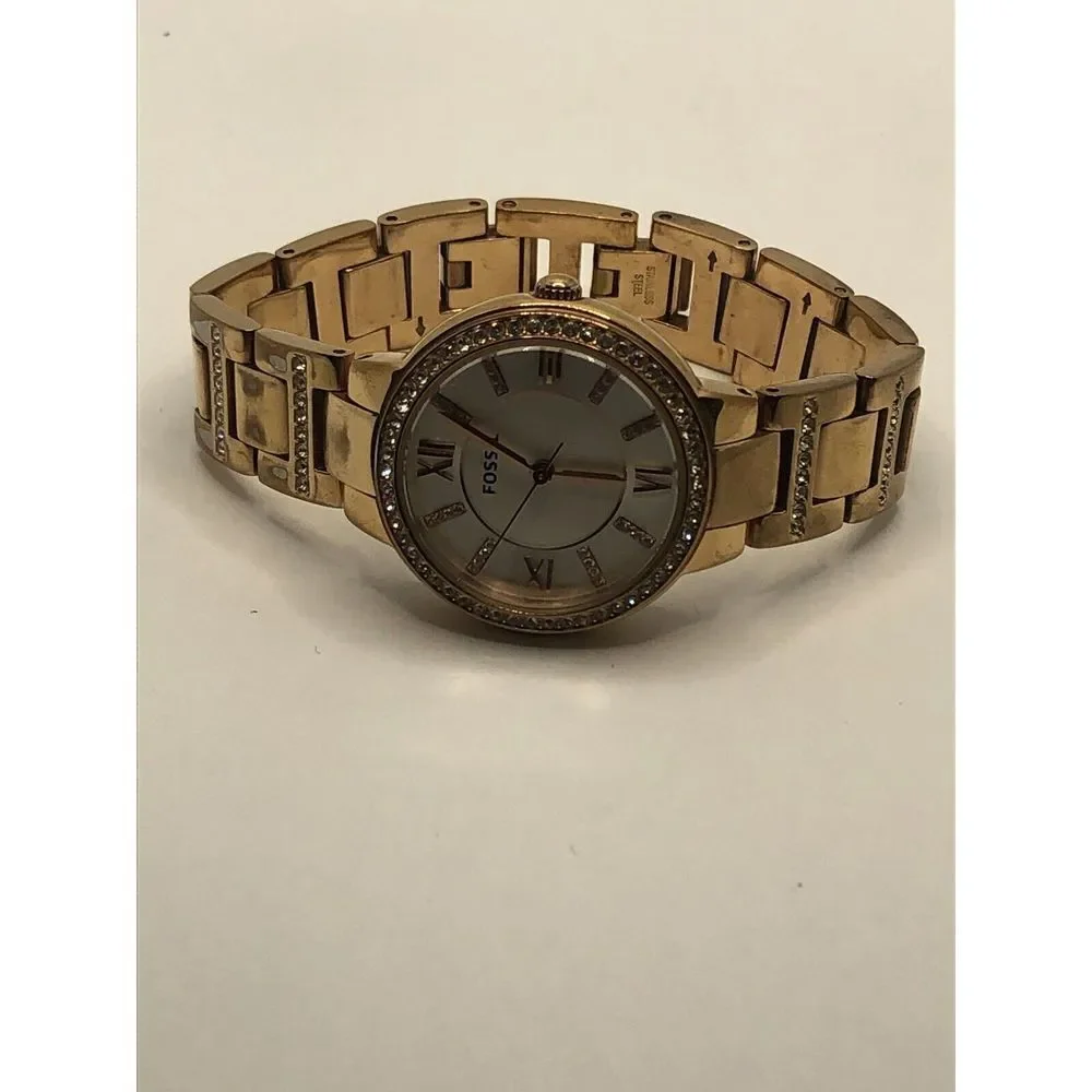Fossil ES3284 Women's Rose Gold Stainless Steel Analog Silver Dial Watch PQ50